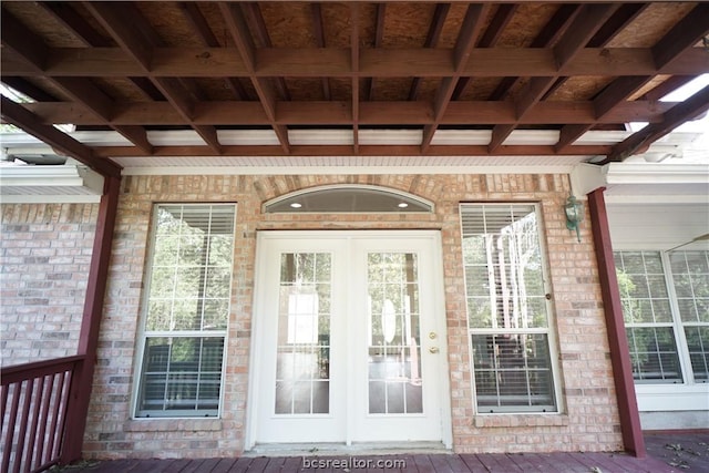 doorway to property with french doors