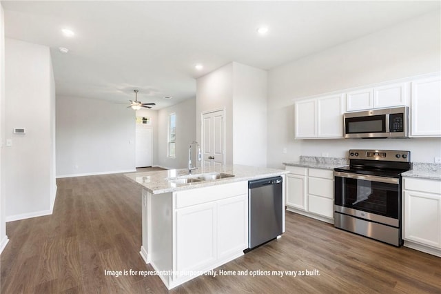 kitchen featuring white cabinetry, sink, and stainless steel appliances