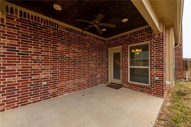 view of patio / terrace with ceiling fan