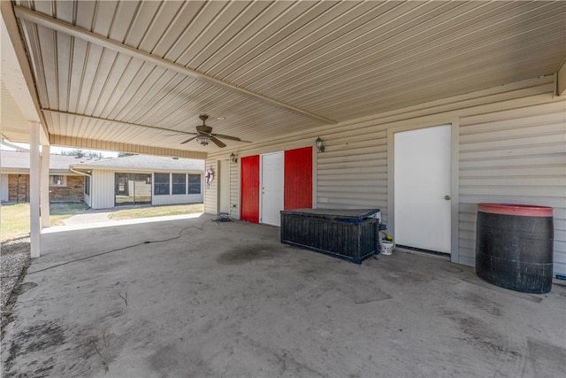 view of patio / terrace featuring ceiling fan