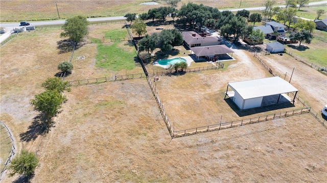 drone / aerial view with a rural view