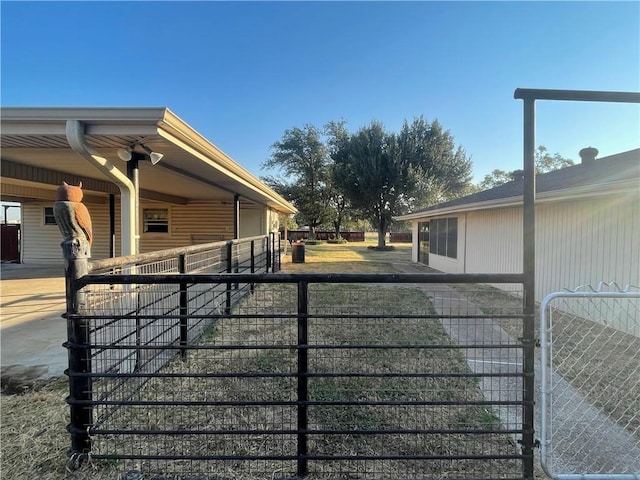 view of side of property with an outbuilding