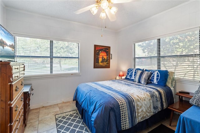 10072 Riley Green Rd, Franklin, TX 77856 - bedroom with ornamental molding and ceiling fan