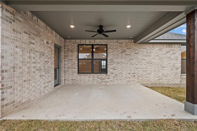 view of patio / terrace with ceiling fan