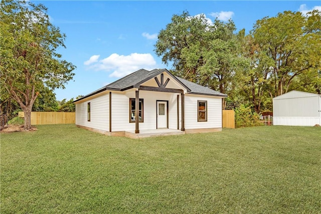 exterior space with a front lawn