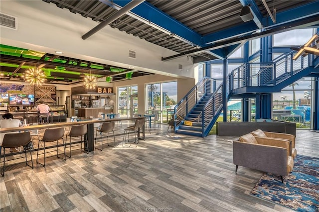 lobby featuring visible vents and stairs