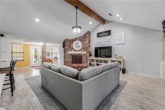 3003 Aztec St, College Station, TX 77845 - living room with a fireplace, recessed lighting, and baseboards