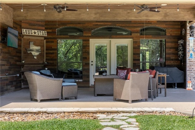 5249 Drake Dr, College Station, TX 77845 - view of patio with a ceiling fan