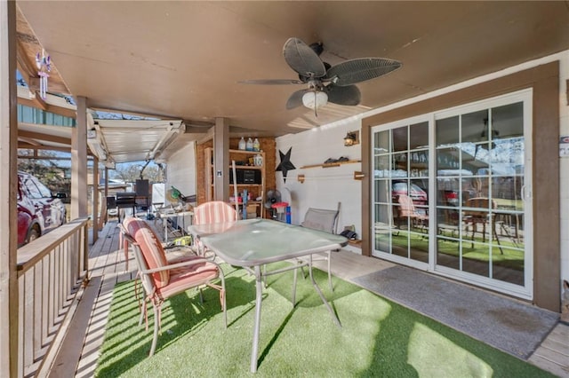 view of patio with ceiling fan