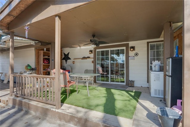 view of patio / terrace with ceiling fan