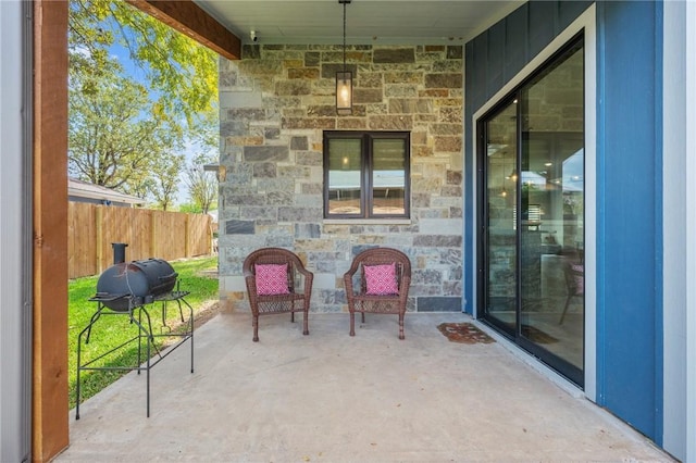 view of patio with fence