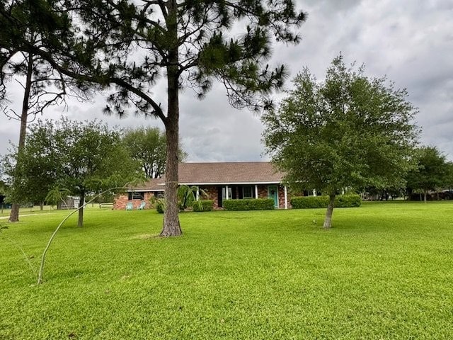 view of front of house with a front lawn