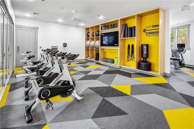 1725 Harvey Mitchell Pkwy, College Station, TX 77840 - gym with recessed lighting