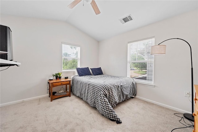 1725 Harvey Mitchell Pkwy, College Station, TX 77840 - carpeted bedroom with lofted ceiling, baseboards, and a ceiling fan