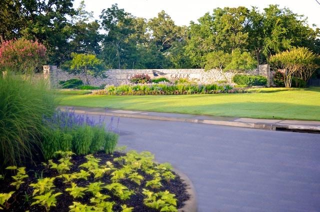 view of community featuring a yard