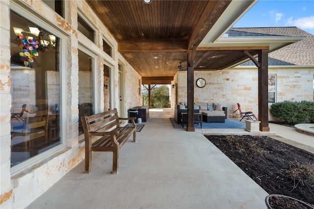 view of patio featuring an outdoor living space