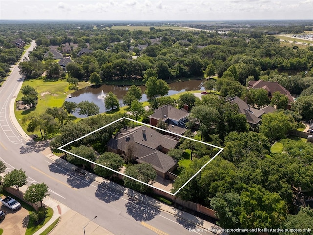 9300 Lakeside Ct, College Station, TX 77845 - aerial view of residential area with a large body of water and property boundaries highlighted