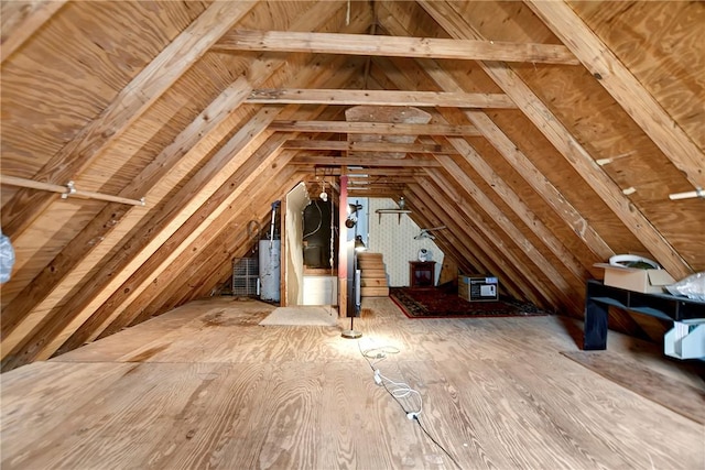 view of unfinished attic