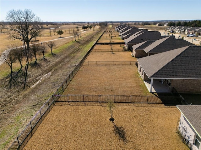 bird's eye view with a rural view