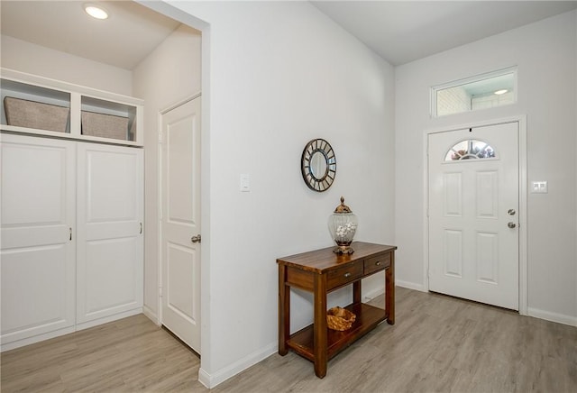 entrance foyer featuring light hardwood / wood-style flooring