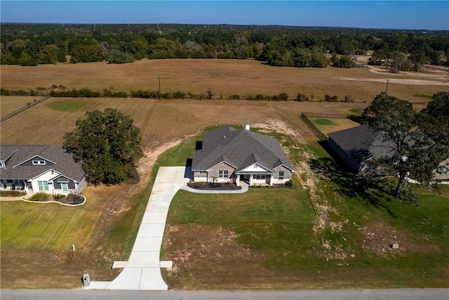 bird's eye view featuring a rural view