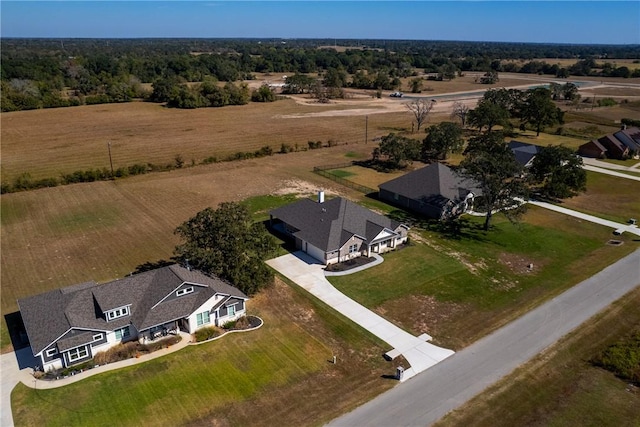 drone / aerial view with a rural view