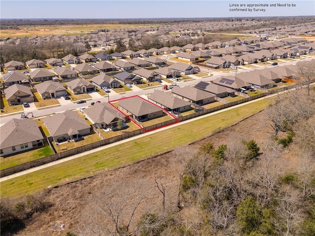 aerial view featuring a residential view