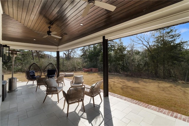 view of patio / terrace with a ceiling fan