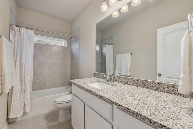 5324 Lyle Pl, Bryan, TX 77807 - full bath with vanity, toilet, shower / bath combination with curtain, and tile patterned floors