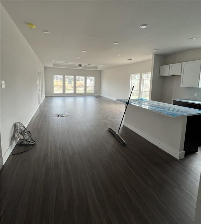 5324 Lyle Pl, Bryan, TX 77807 - unfurnished living room with wood finished floors, recessed lighting, and ceiling fan