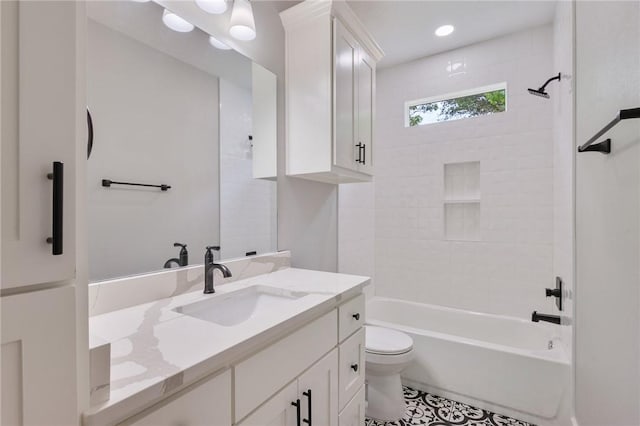 1410 Rochester St, Bryan, TX 77803 - bathroom with vanity, tub / shower combination, and tile patterned floors