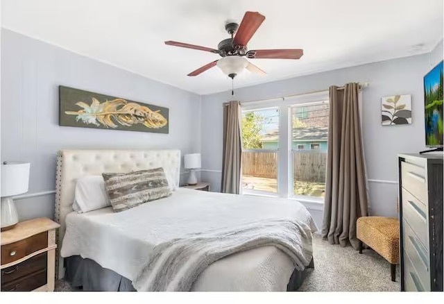 318 Kyle Ave, College Station, TX 77840 - bedroom with a ceiling fan and carpet floors