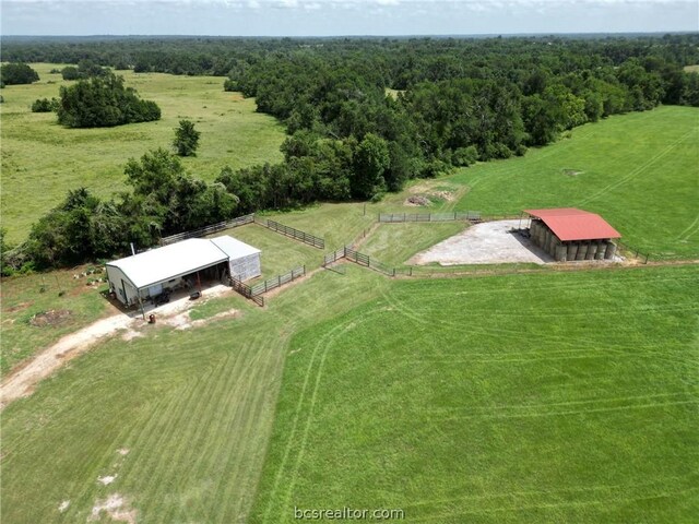 bird's eye view featuring a rural view