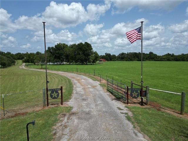 view of road featuring a rural view