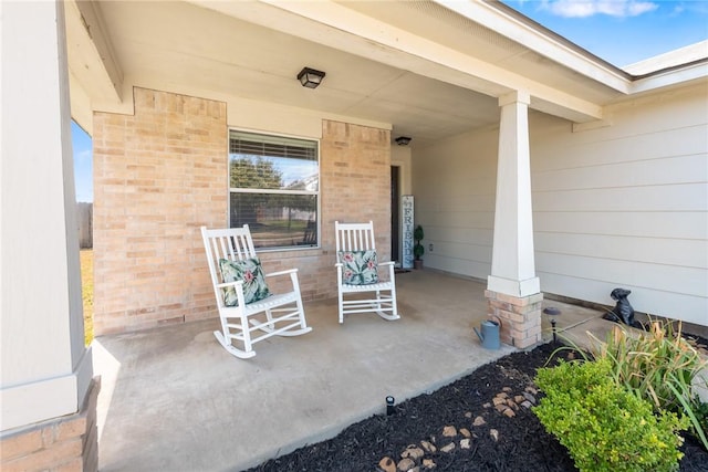 view of patio featuring covered porch