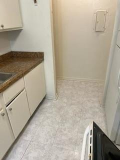 interior space with white cabinets