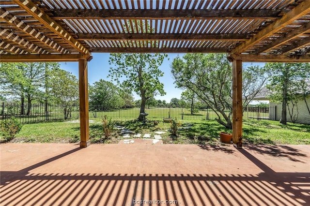 view of patio / terrace with a pergola