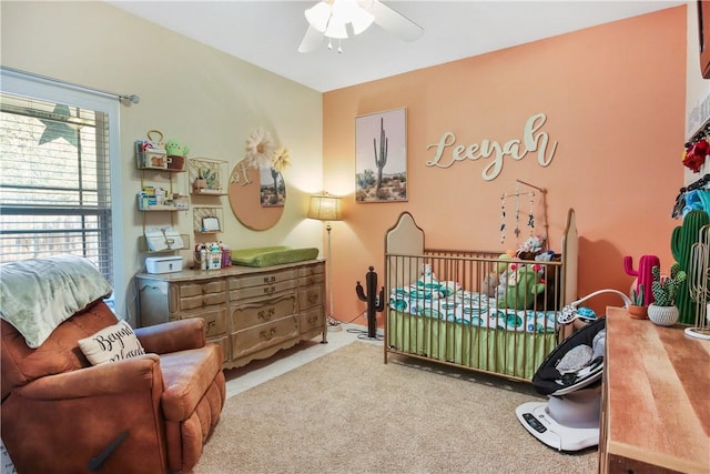 bedroom featuring carpet