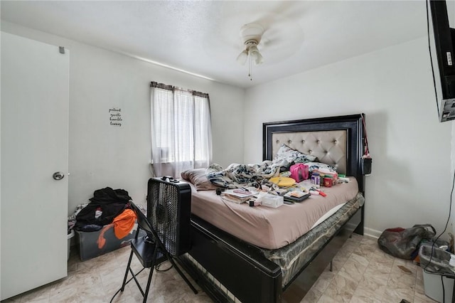 bedroom with a ceiling fan