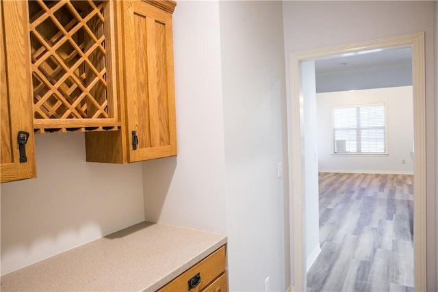 kitchen with light hardwood / wood-style flooring