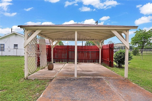 view of patio featuring a carport