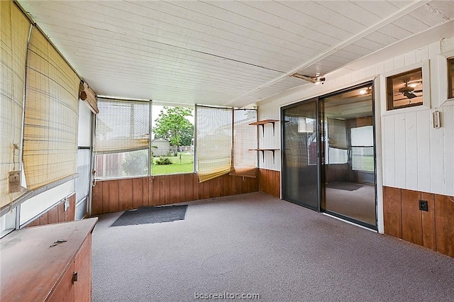 view of unfurnished sunroom