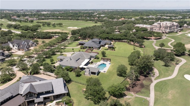 4718 Miramont Cir, Bryan, TX 77802 - aerial view of property's location featuring a local golf course, a pool, and nearby suburban area