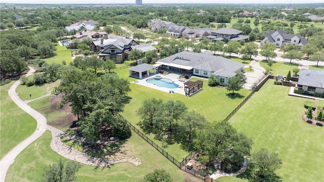 4718 Miramont Cir, Bryan, TX 77802 - aerial perspective of suburban area featuring a pool area