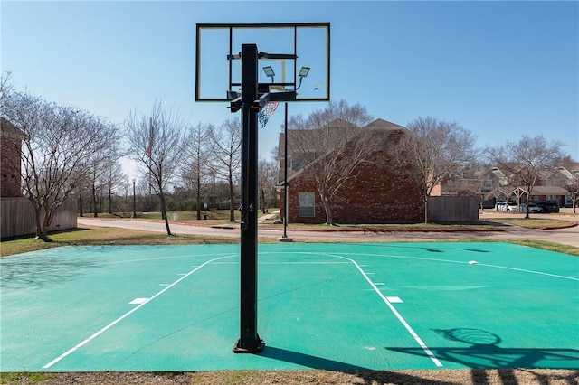 view of sport court featuring community basketball court