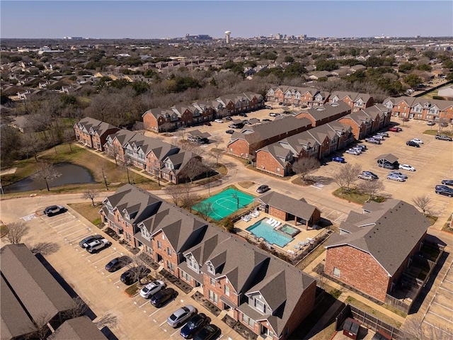 aerial view featuring a residential view