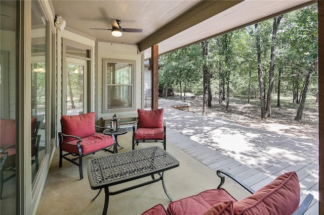 view of patio / terrace with ceiling fan