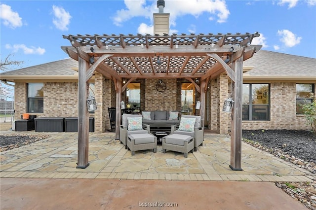 view of patio with a pergola