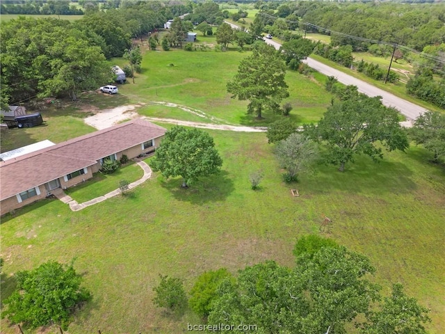 aerial view featuring a rural view