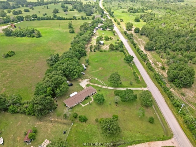 drone / aerial view with a rural view